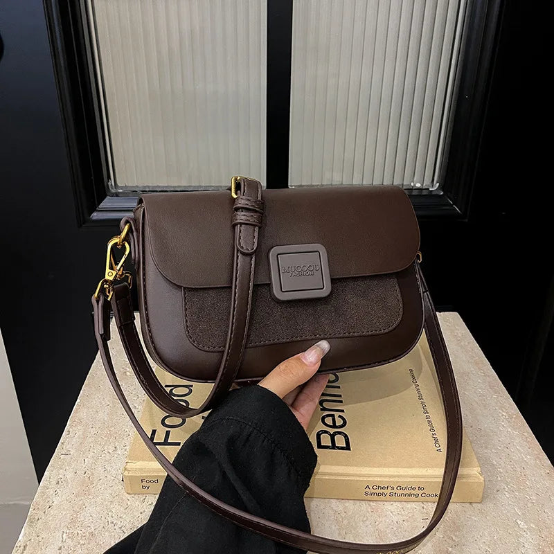 Embroidered PU Crossbody Shoulder Bag | Wovetsa