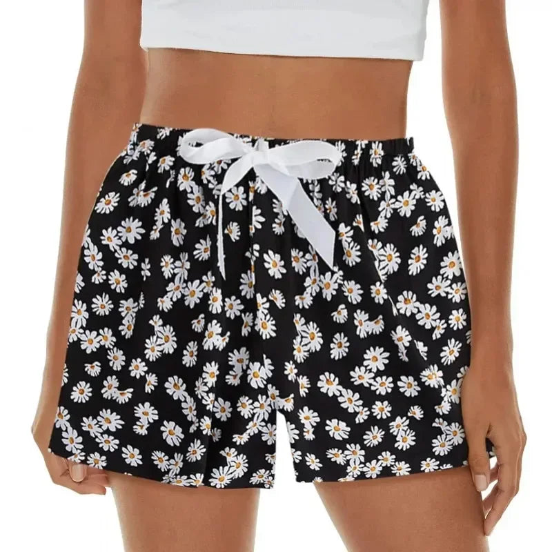 Floral High Waist Drawstring Shorts | Wovetsa