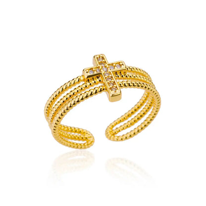 Gold-Tone Stainless Steel Cocktail Ring | Wovetsa