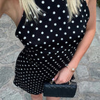 Polka Dot Halter Mini Dress | Wovetsa