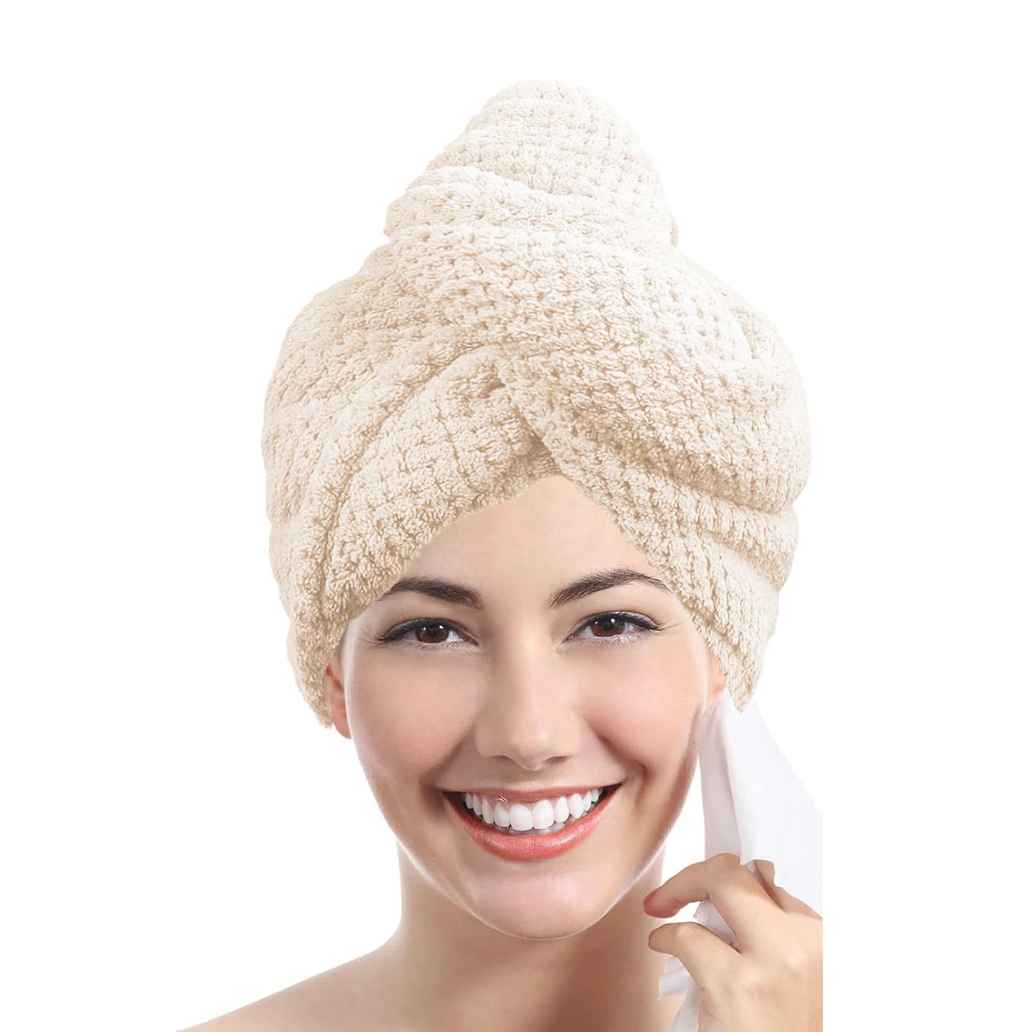 Microfiber Hair Towel Wrap Fast Drying Button-Down | Wovetsa