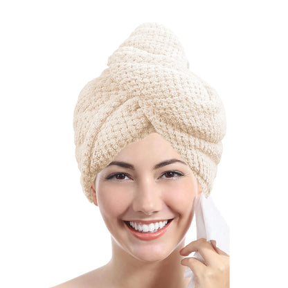 Microfiber Hair Towel Wrap Fast Drying Button-Down | Wovetsa