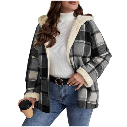 Plaid Hooded Zip Jacket | Wovetsa