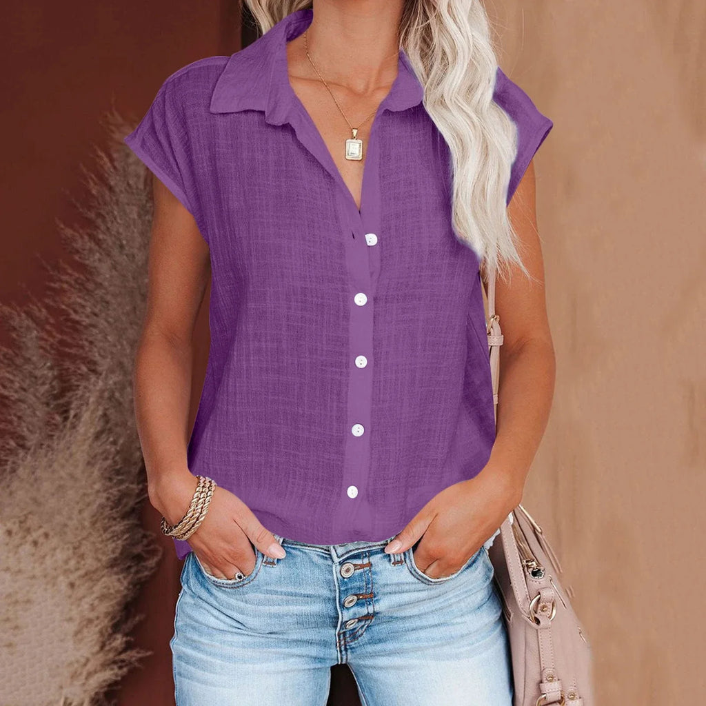 Loose Short Sleeve Casual Shirt | Wovetsa