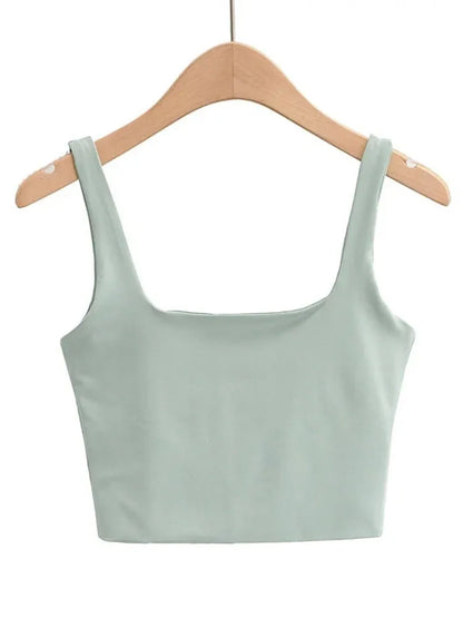 Square Neck Sleeveless Tank Top | Wovetsa