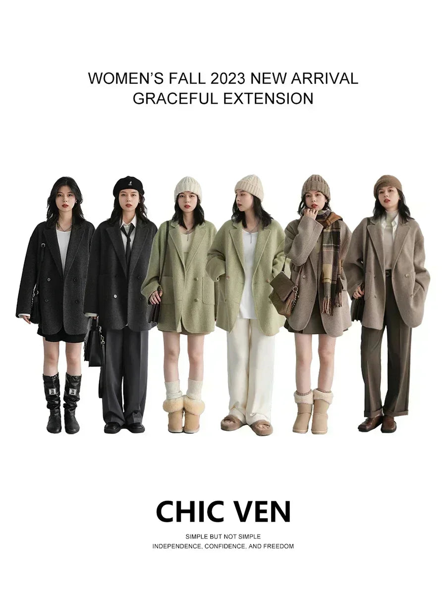 Wool Blend Oversized Coat | Wovetsa