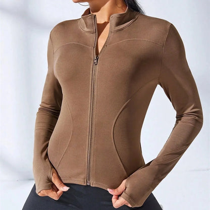Women's Slim Fit Zip-Up Yoga Jacket | Wovetsa