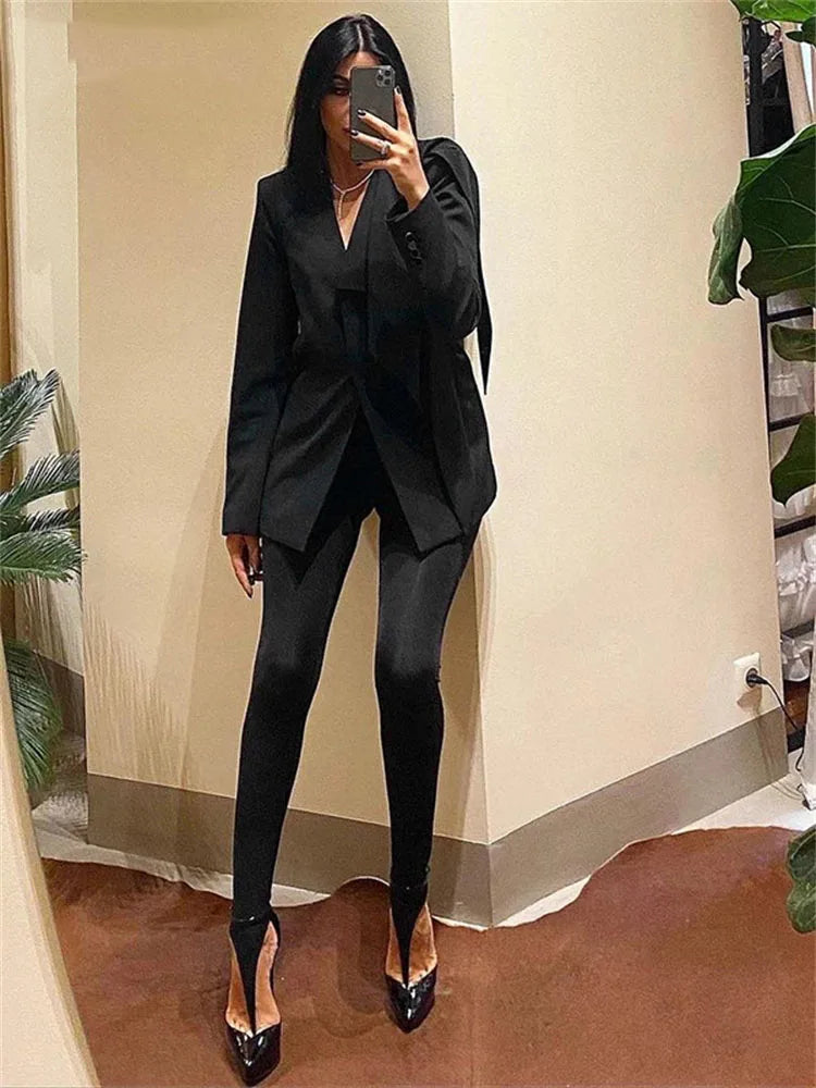 High-Waist Skinny Y2K Pants | Wovetsa