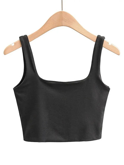 Square Neck Sleeveless Tank Top | Wovetsa