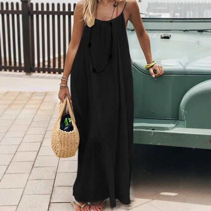 Loose Fit Spaghetti Strap Vacation Dress | Wovetsa