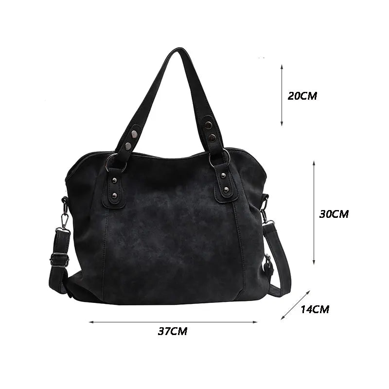 Large Capacity Vintage PU Tote Bag | Wovetsa