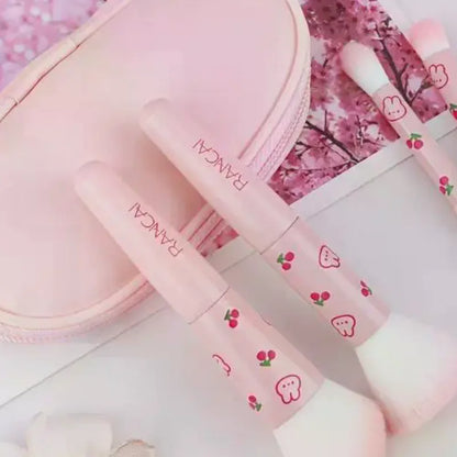 5-Piece Mini Makeup Brush Set with Case | Wovetsa