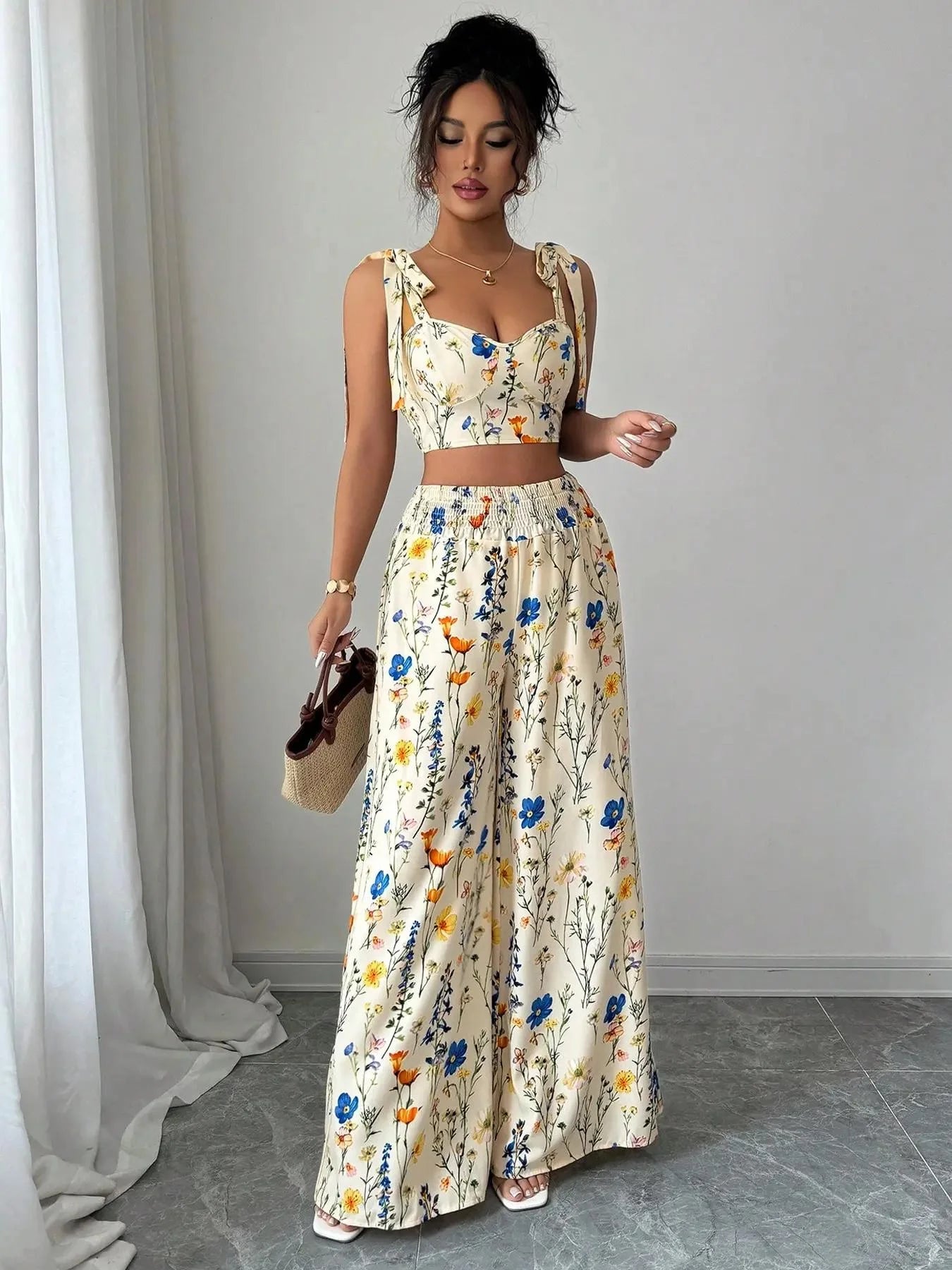 Women's Two Piece Set – Casual Printed Matching Outfit with Comfortable Fit