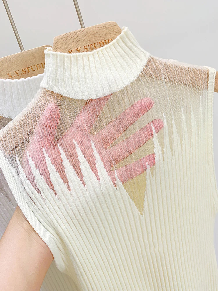 Y2K Mesh Knit Tank Top | Wovetsa
