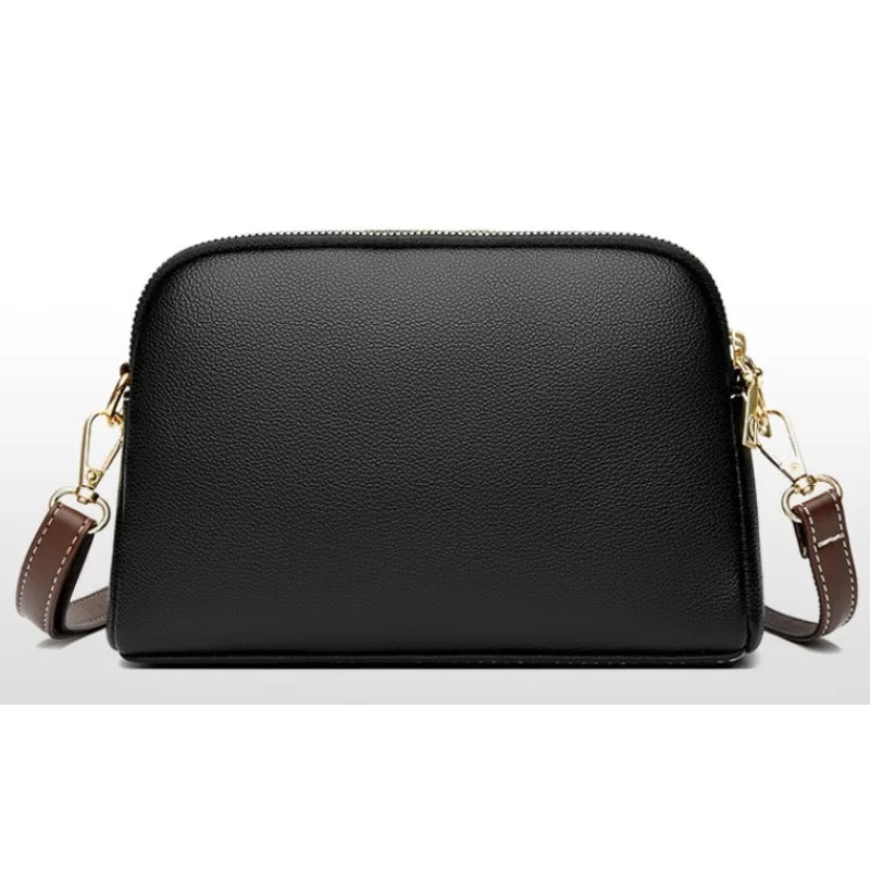 Genuine Leather Shell Flap Crossbody Bag | Wovetsa