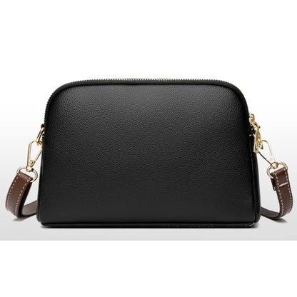 Genuine Leather Shell Flap Crossbody Bag | Wovetsa