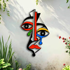 Cubist Face Metal Wall Art | Wovetsa