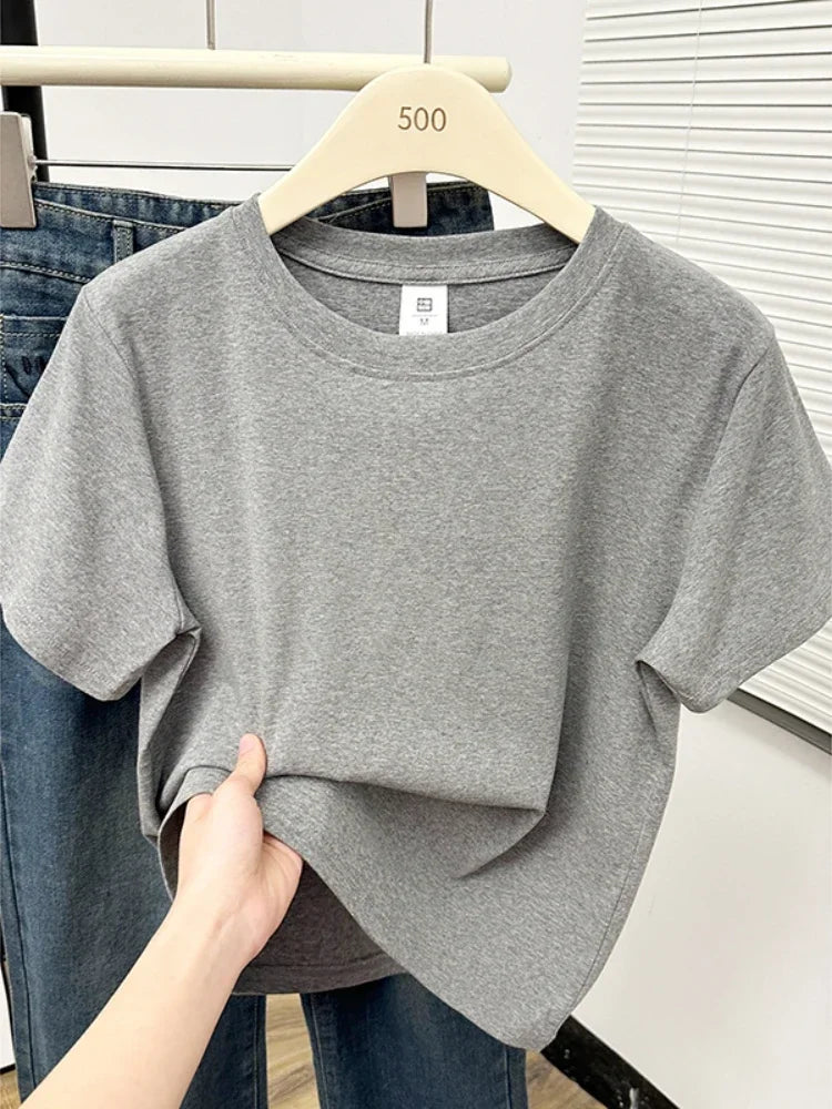 Solid Short Sleeve Casual Top | Wovetsa
