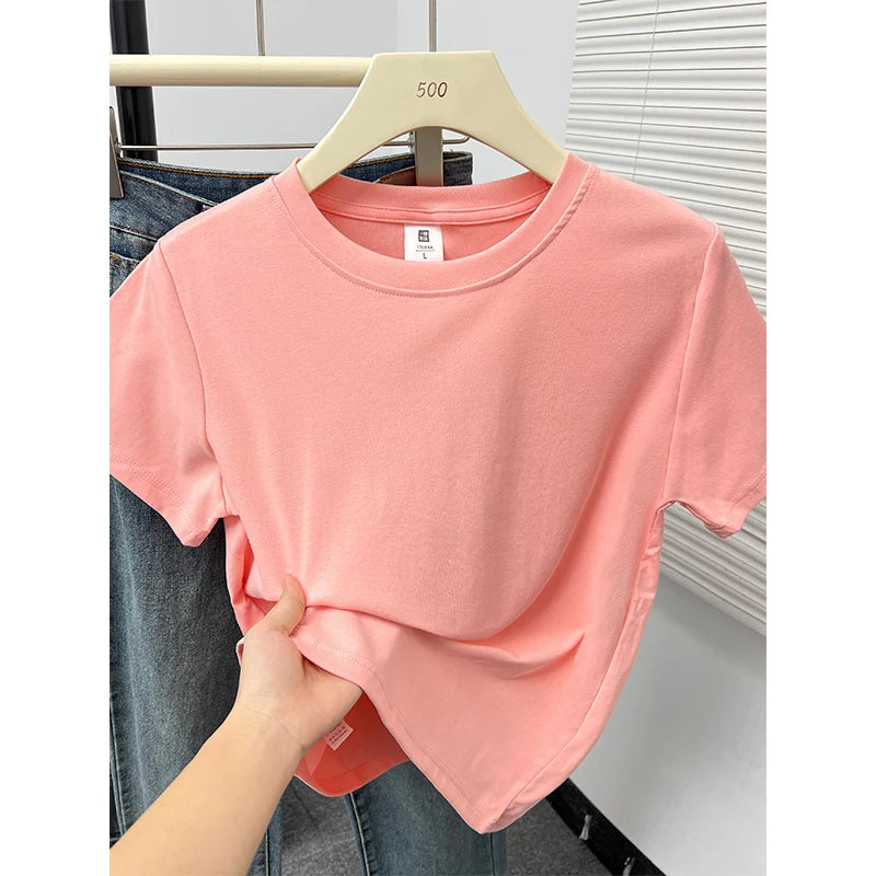 Solid Short Sleeve Casual Top | Wovetsa