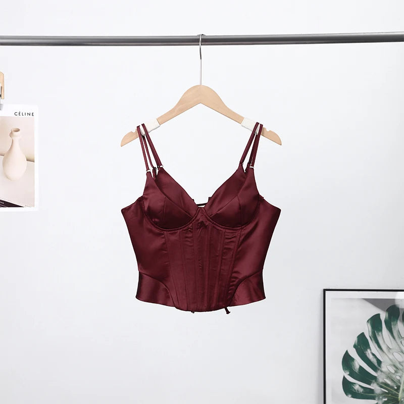 Double Strap Backless Lace-Up Crop Top | Wovetsa