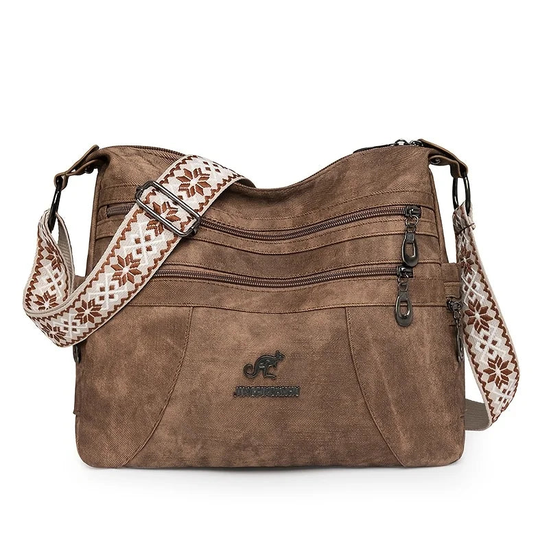Denim Multi-Layer Crossbody Shoulder Bag | Wovetsa