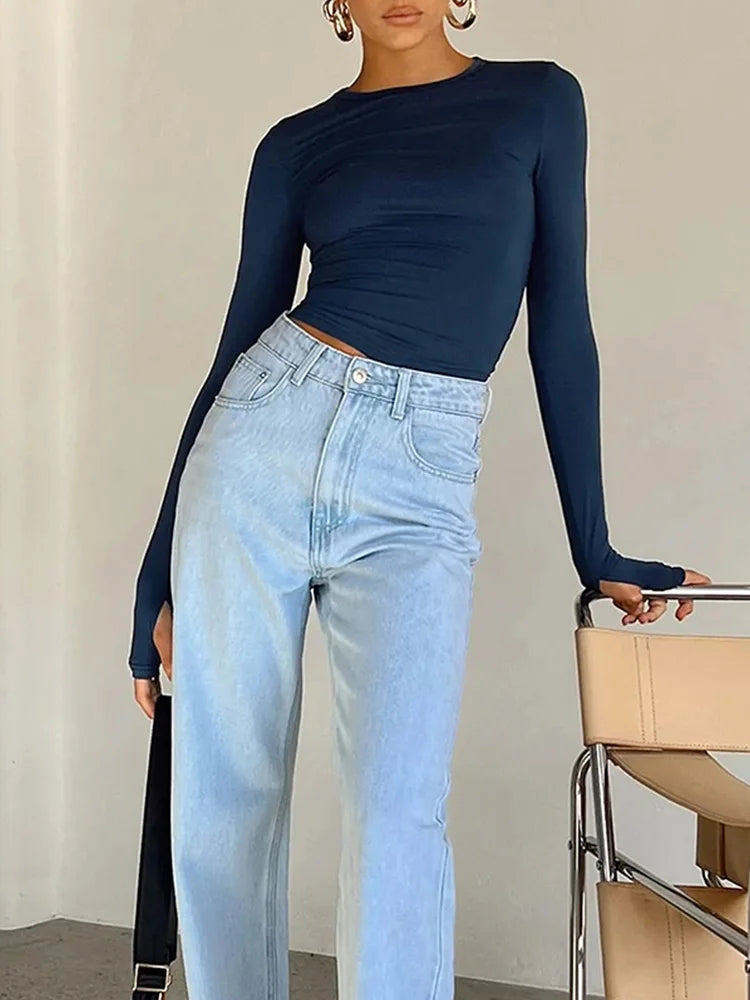 Long Sleeve Crop Top | Wovetsa