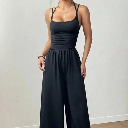 Women's Summer Casual Pleated Jumpsuit | Wovetsa