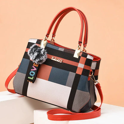 Plaid Pom-Pom Crossbody Satchel | Wovetsa