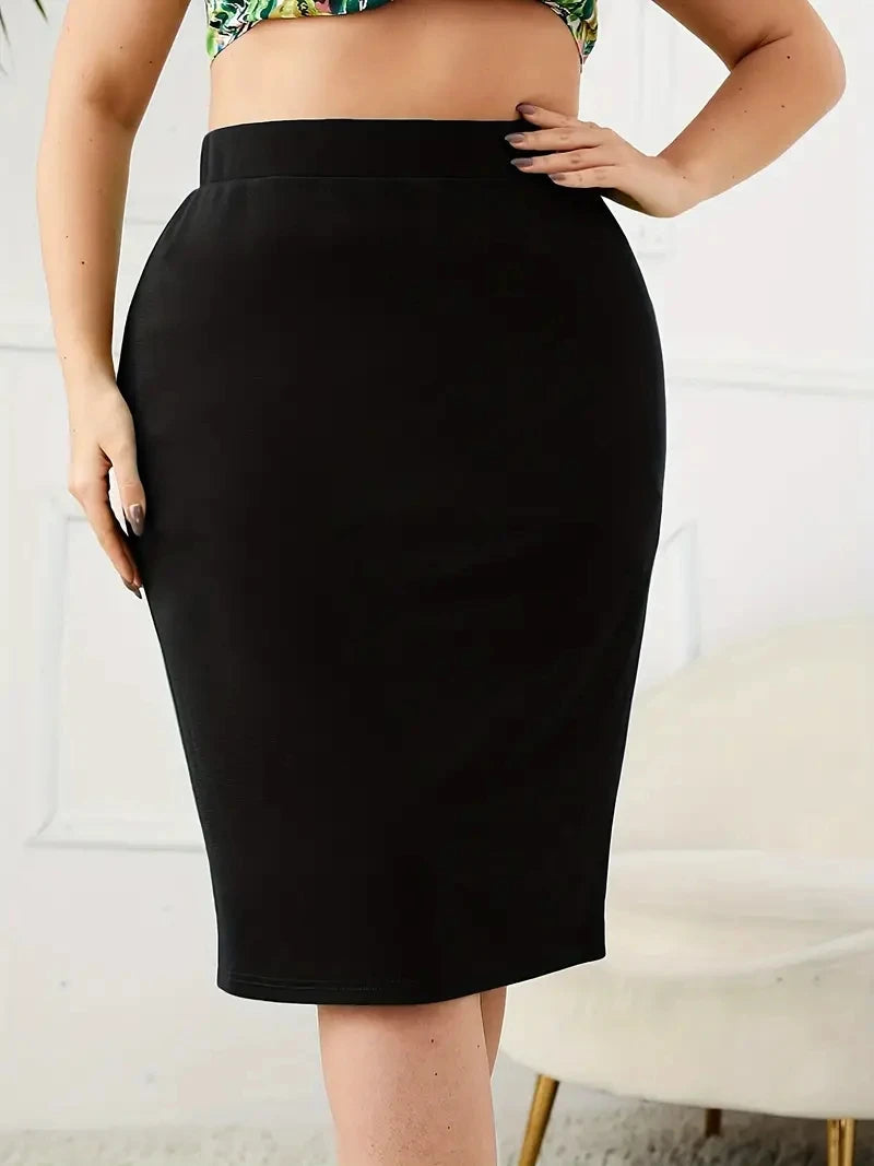 Plus Size High Waist Pencil Skirt | Wovetsa