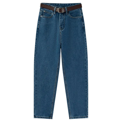 ZHISILAO Vintage Solid Classic Harem Jeans Women Blue High Waist Ankle-length Denim Pants 2022 Jeans Streetwear