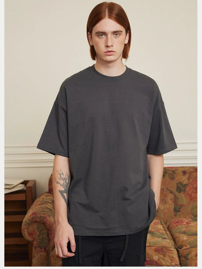 100% Cotton Drop-Shoulder Basic Tee | Wovetsa