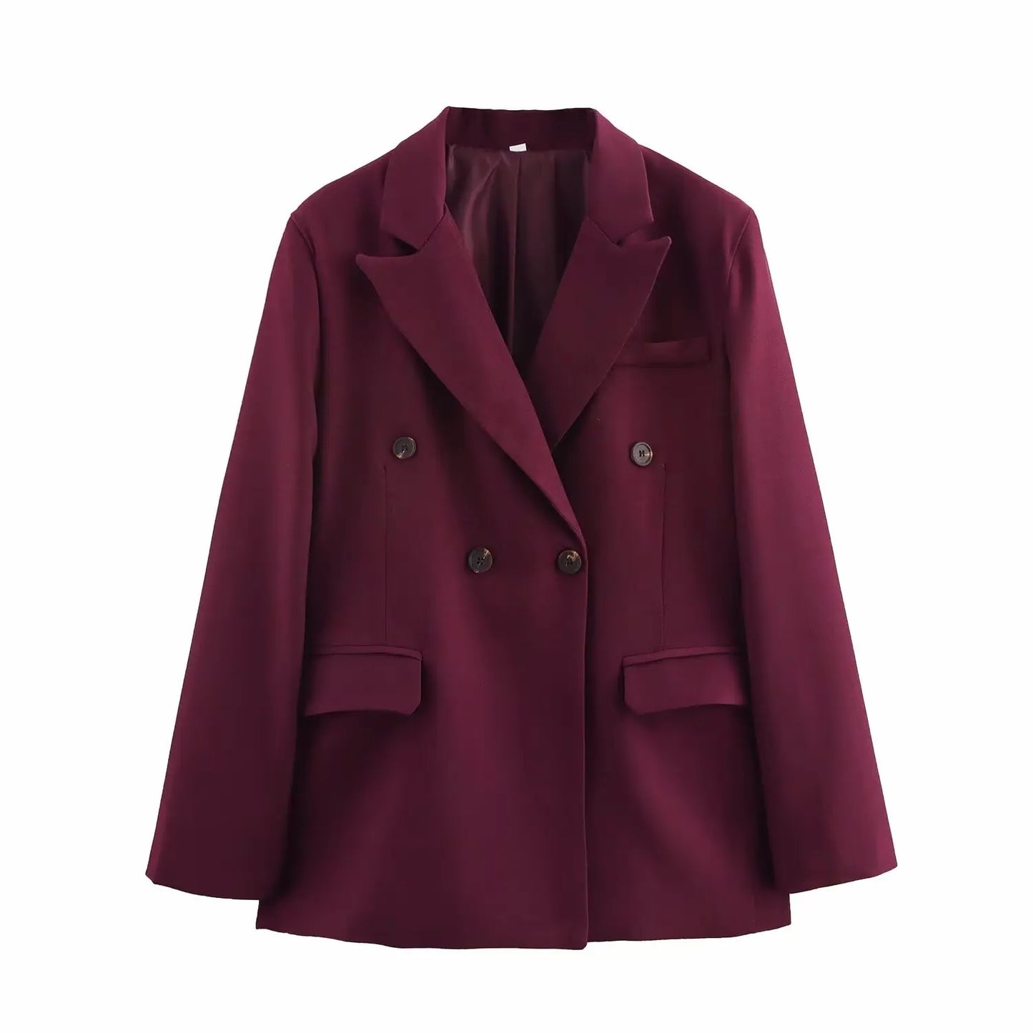 Burgundy Double-Breasted Suit Set | Wovetsa