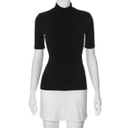 Contrast Color Turtleneck Bodycon Mini Dress | Wovetsa