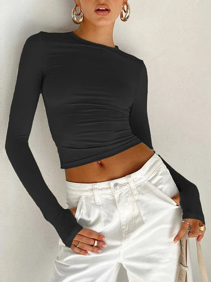 Long Sleeve Crop Top | Wovetsa