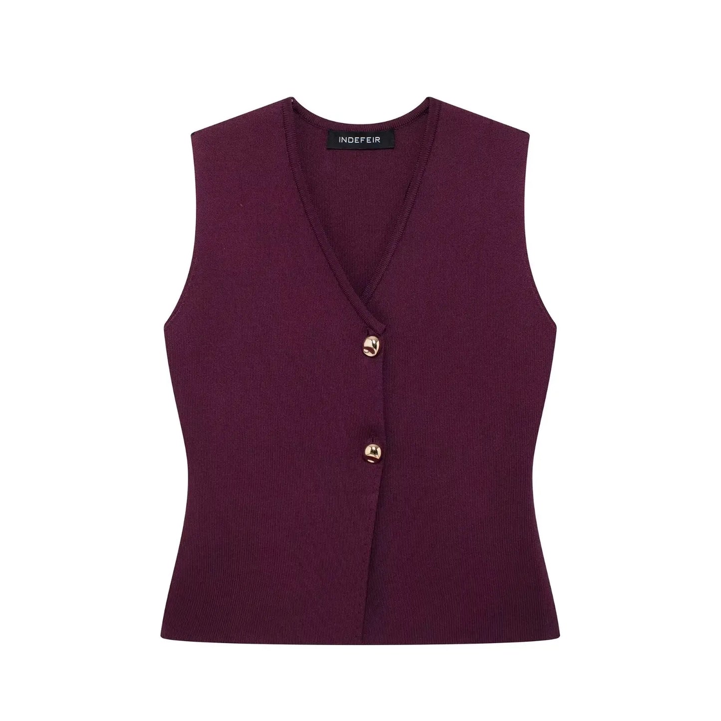 Women's Knit V-Neck Vest & Long Skirt Two Piece Set | Wovetsa