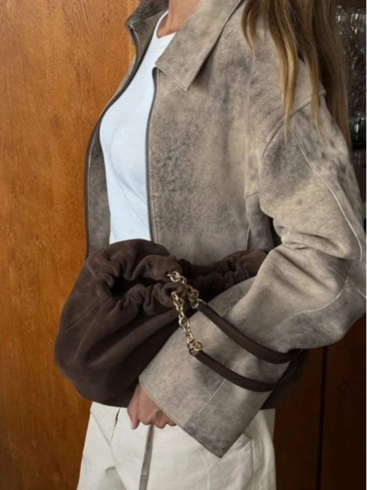 Vintage Tie-Dye Suede Short Jacket | Wovetsa