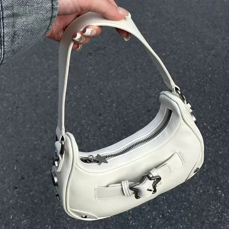 Star Detail Vegan Leather Shoulder Bag | Wovetsa