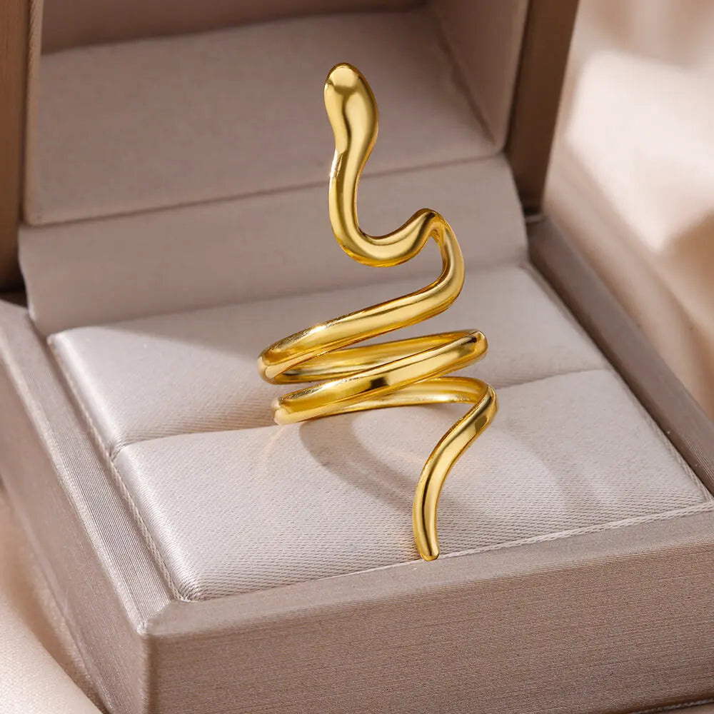 Gold-Tone Stainless Steel Cocktail Ring | Wovetsa