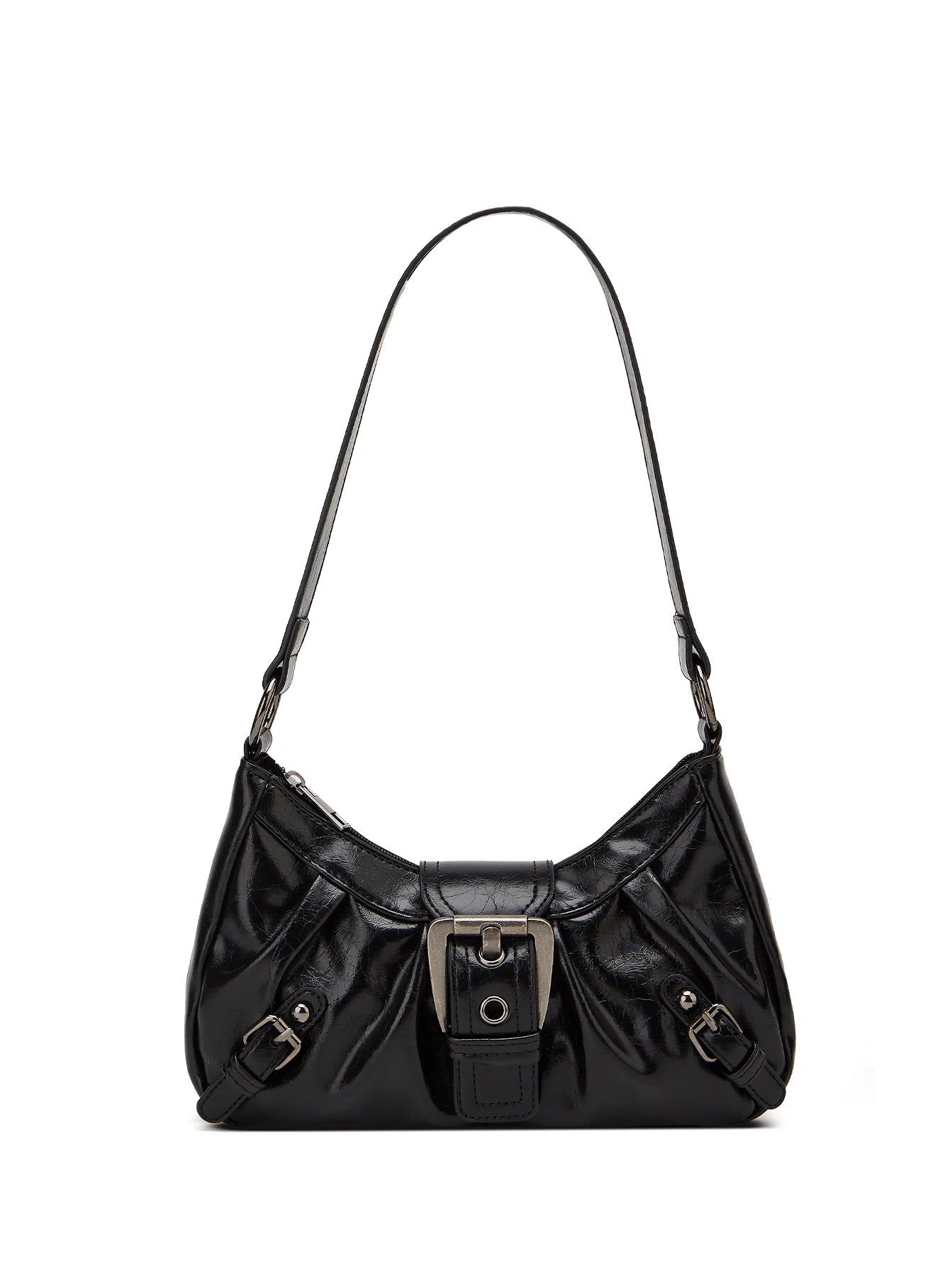 Y2K Pleated Rivet Shoulder Bag | Wovetsa