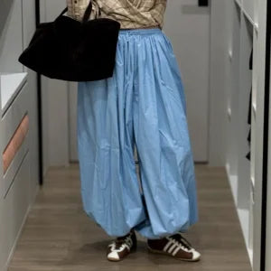 Cotton Lantern Wide-Leg Pants | Wovetsa