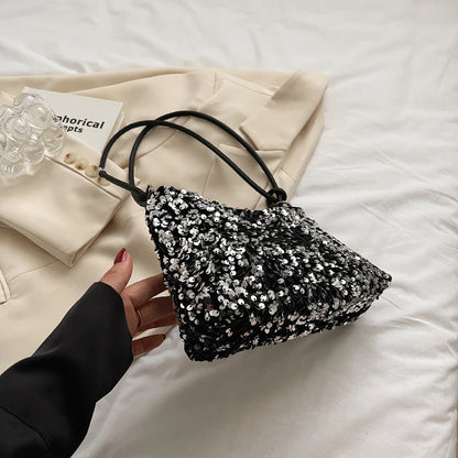 Sequin Embellished Evening Shoulder Bag | Wovetsa
