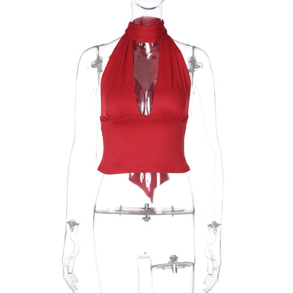 Low-Cut Backless Camisole Top | Wovetsa