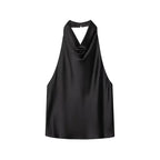 Satin Halter Backless Camisole Top | Wovetsa