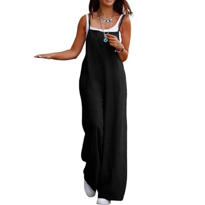 Backless Spaghetti Strap Wide-Leg Jumpsuit | Wovetsa