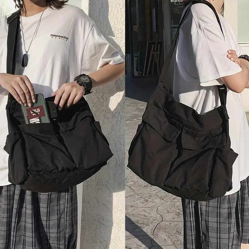 Retro Canvas Messenger Bag | Wovetsa