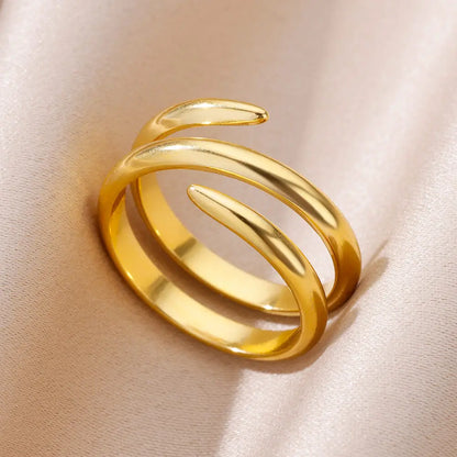 Gold-Tone Stainless Steel Cocktail Ring | Wovetsa