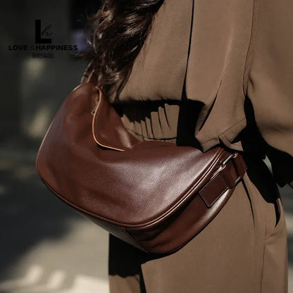 Genuine Leather Saddle Crossbody Bag | Wovetsa