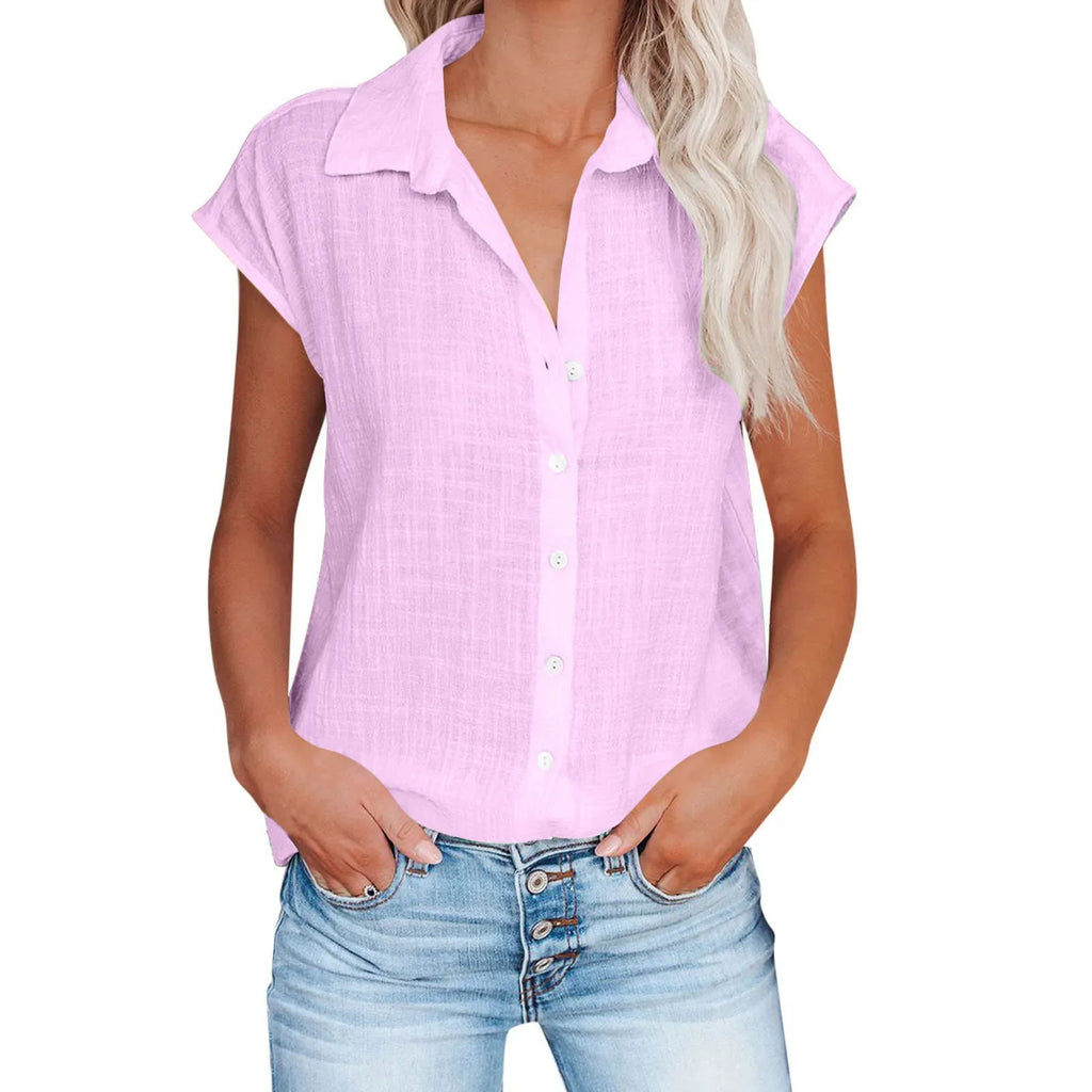 Loose Short Sleeve Casual Shirt | Wovetsa