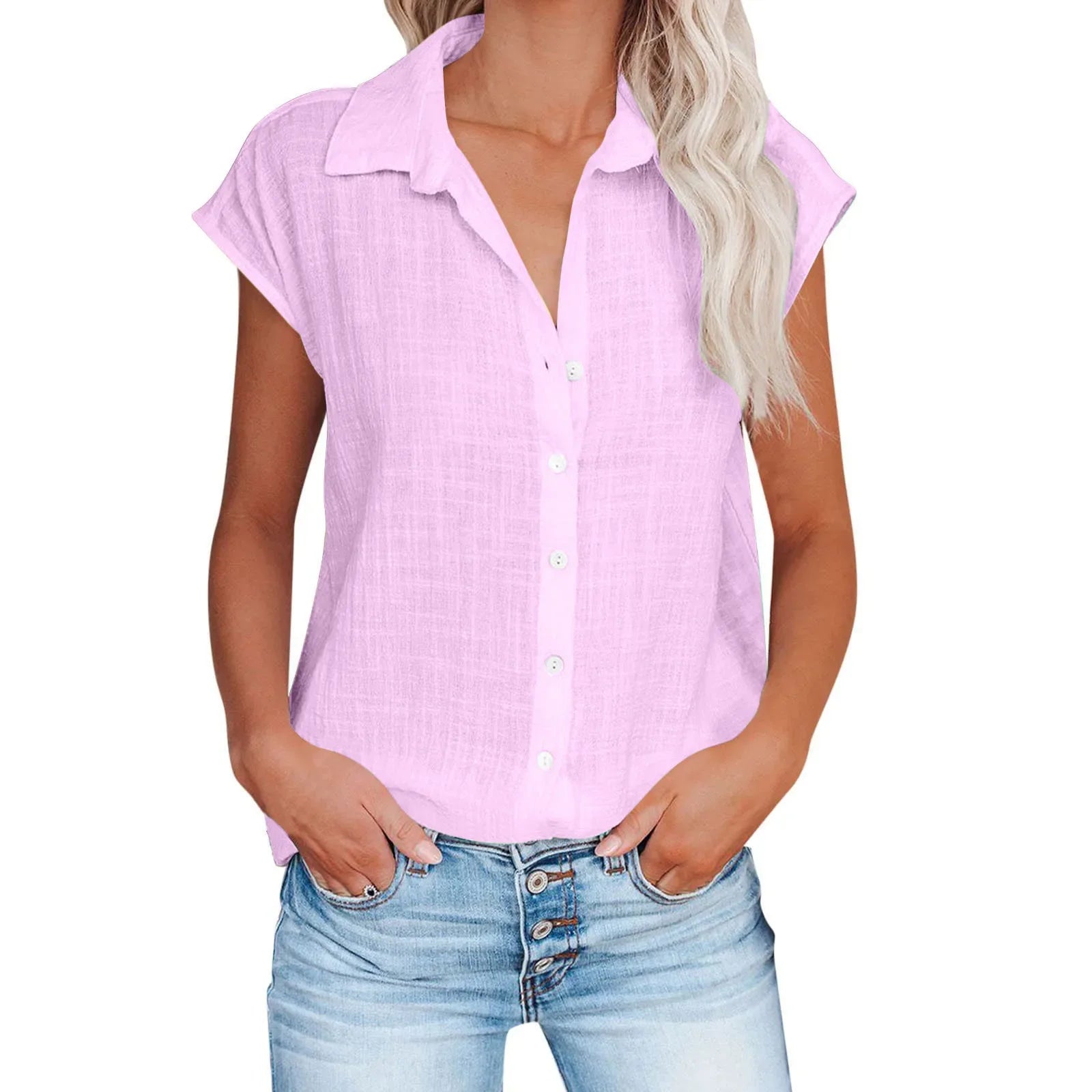 Loose Short Sleeve Casual Shirt | Wovetsa