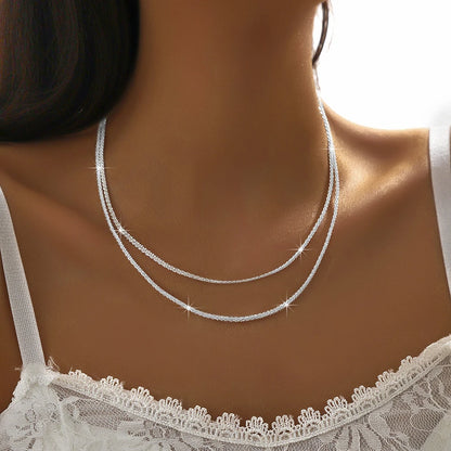 Sparkling Choker Clavicle Chain Necklace | Wovetsa